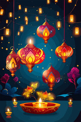 Happy diwali colorful background