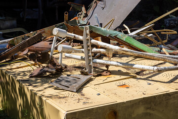 Scrap metal and scrap piled up as a mountain
