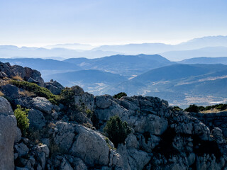 wide view of mountain ranges in high mountains