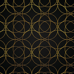 Golden abstract linear luxury style 71 pattern, square modern pattern design.