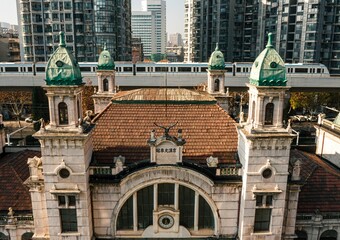 Jinghan Railway Station in Wuhan, China.