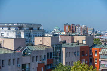 Panoramic view on rooftops of Belgrade, Serbia