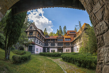 Economat Hotel, built in 1900 in the German Renaissance style, Peles castle complex buildings, Sinaia, Romania - 636430369