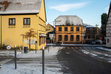 Eguisheim, a traditional village in the Alsace wine region of France in winter