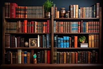 bookcase of a young college student