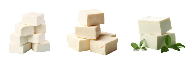Tofu alone on transparent background
