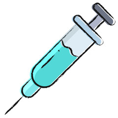Hand drawn syringe icon