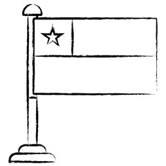 Hand drawn Chile flag icon