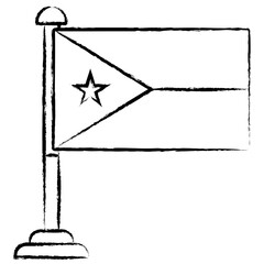Hand drawn Djibouti flag icon