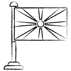 Hand drawn North Macedonia flag icon