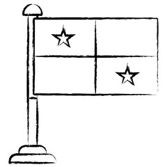 Hand drawn Panama flag icon