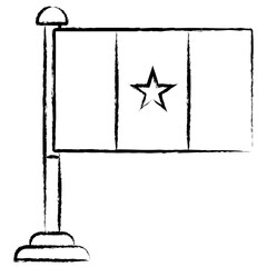 Hand drawn Senegal flag icon