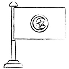 Hand drawn Tunisia flag icon