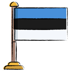 Hand drawn Estonia flag icon