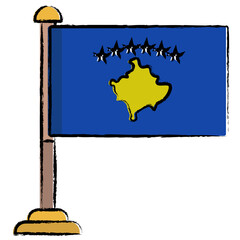 Hand drawn Kosovo flag icon