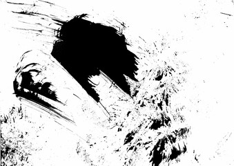 Abstract Black and white background with grunge hand drawn illustration
