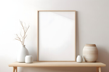 Serene Beauty: Contemporary Interior Mockup, generative ai