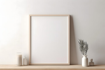 Subtle Elegance: Minimal Frame Ambiance Mockup, generative ai