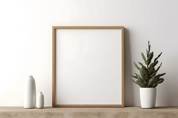 Minimalistic Elegance: Stylish Interior Mockup, generative ai