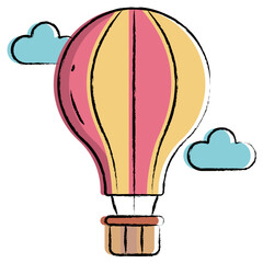 Obraz premium Hand drawn Hot air baloon icon
