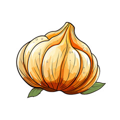 Garlic watercolor vector illustration, Vegetable isolated on transparent background, AI Generative