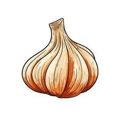 Garlic watercolor vector illustration, Vegetable isolated on transparent background, AI Generative