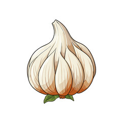 Garlic watercolor vector illustration, Vegetable isolated on transparent background, AI Generative