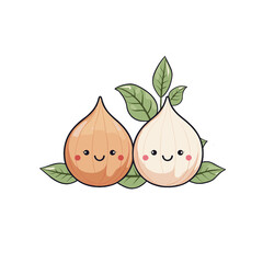 Garlic watercolor vector illustration, Vegetable isolated on transparent background, AI Generative