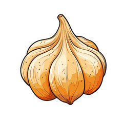 Garlic watercolor vector illustration, Vegetable isolated on transparent background, AI Generative