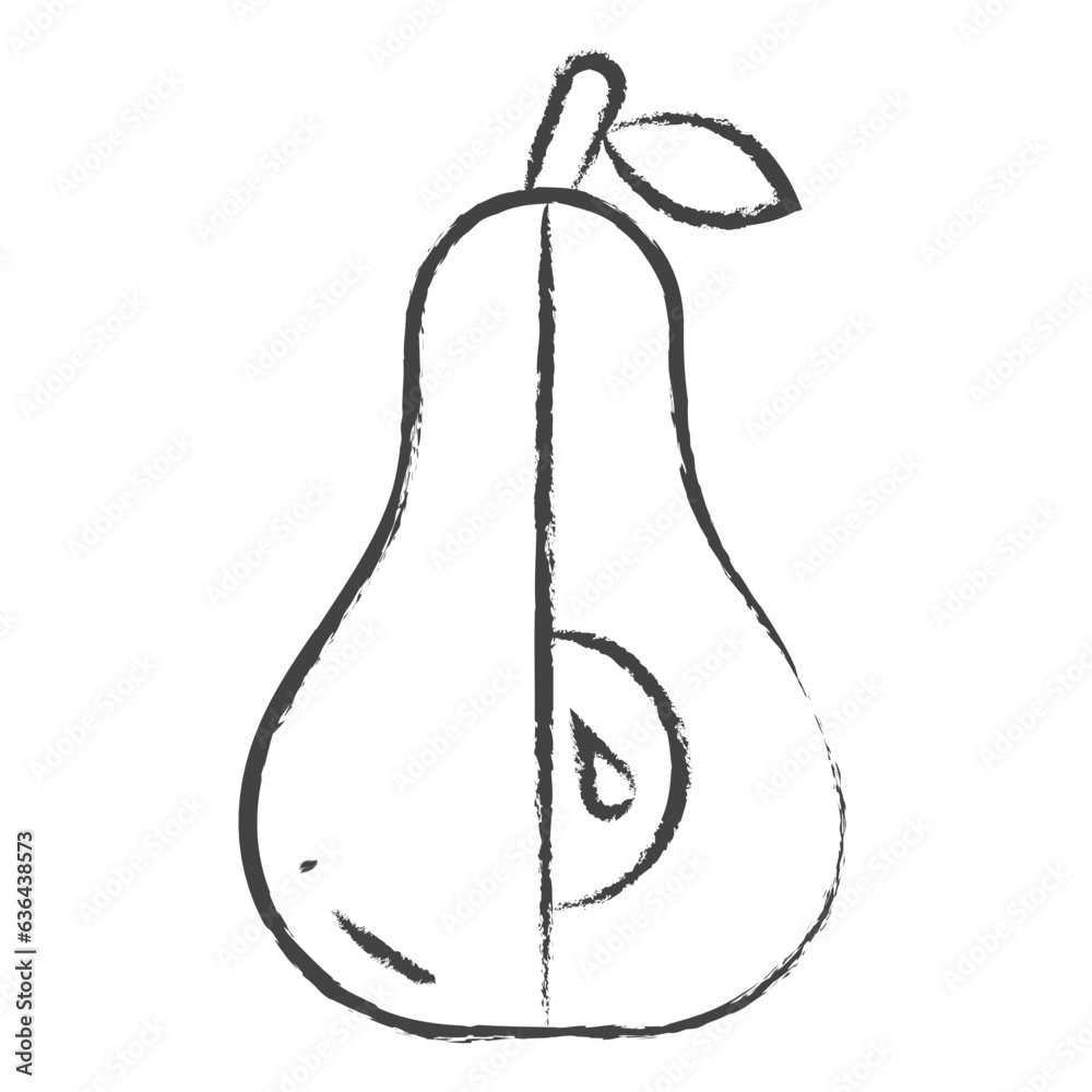 Canvas Prints Hand drawn Pear slice icon