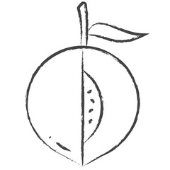 Hand drawn Peach slice icon