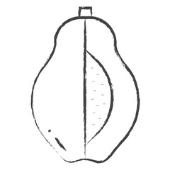 Hand drawn Papaya slice icon
