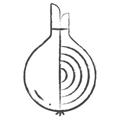 Hand drawn Onion slice icon