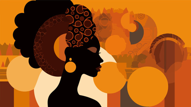 Vector image showcasing native African women.