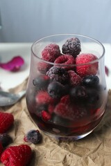 raspberries and blueberries