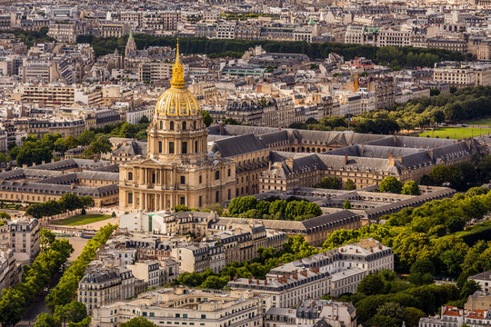 Les Invalides Palace in Paris from above