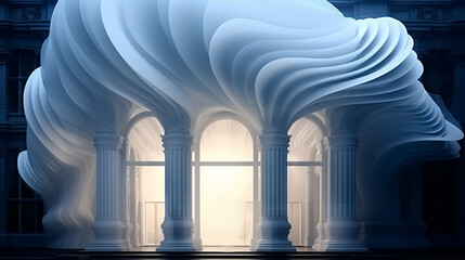 Fototapeta premium futuristic architecture temple 