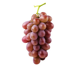 Fototapeta premium red grapes bunch isolated on white background. Generative AI