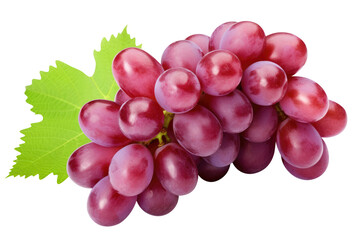 Fototapeta premium red grapes bunch isolated on white background. Generative AI