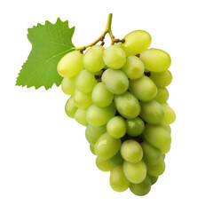 green grapes bunch isolated on white background. Generative AI