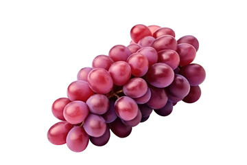 red grapes bunch isolated on white background. Generative AI