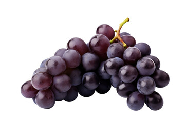 Fototapeta premium blue grapes bunch isolated on white background. Generative AI