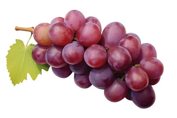 Fototapeta premium red grapes bunch isolated on white background. Generative AI