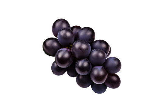 blue grapes bunch isolated on white background. Generative AI