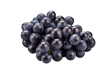 blue grapes bunch isolated on white background. Generative AI
