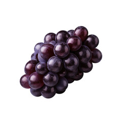 blue grapes bunch isolated on white background. Generative AI