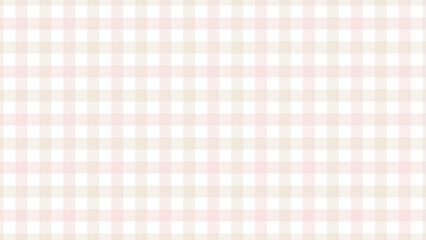 Beige and pink plaid fabric texture as a background