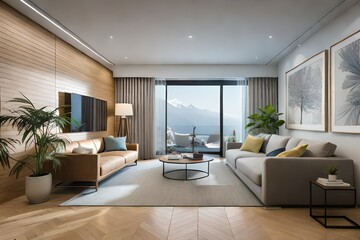 Fototapeta na wymiar modern living room with its beautiful interior and furniture its looking very cool