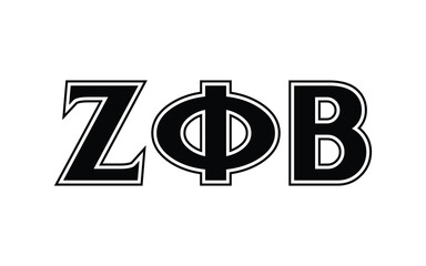 Zeta phi beta greek letter, ZΦB greek letters - obrazy, fototapety, plakaty