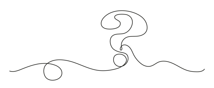 recommend clip art: Question mark continuous line art. FAQ concept vectorOne continuous drawing of a question mark. Interrogation symbols for expressing problems or difficulty.